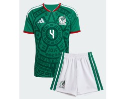 Mexiko Edson Alvarez #4 Domáci Detský futbalový dres MS 2026 Krátky Rukáv (+ trenírky)